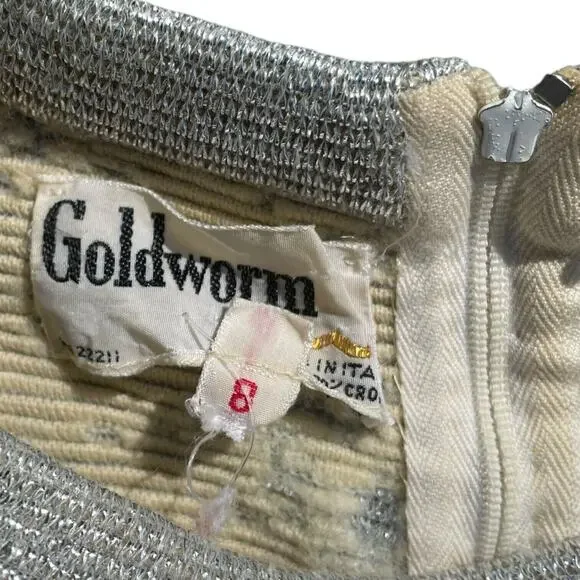 Vintage 60s 70s Goldworm Silver Metallic Knit Sleeveless Tank Top Size 8 - Picture 4 of 4